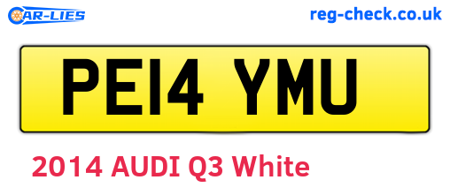 PE14YMU are the vehicle registration plates.