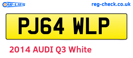 PJ64WLP are the vehicle registration plates.