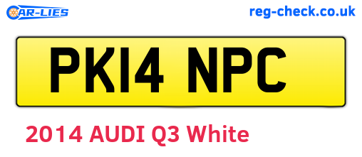 PK14NPC are the vehicle registration plates.