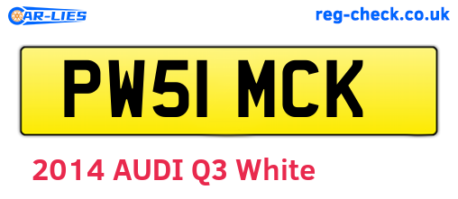 PW51MCK are the vehicle registration plates.