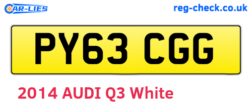 PY63CGG are the vehicle registration plates.