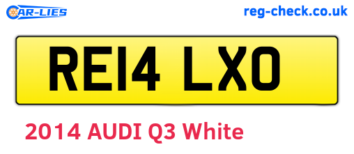 RE14LXO are the vehicle registration plates.