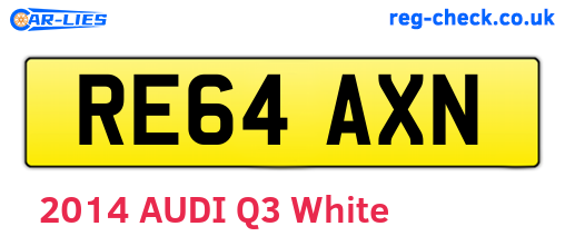 RE64AXN are the vehicle registration plates.