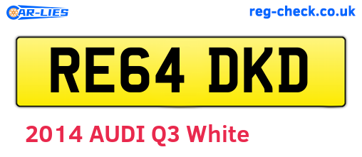 RE64DKD are the vehicle registration plates.