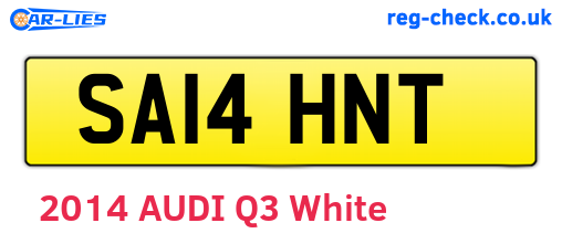 SA14HNT are the vehicle registration plates.