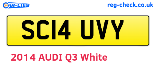 SC14UVY are the vehicle registration plates.