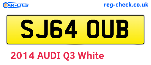 SJ64OUB are the vehicle registration plates.