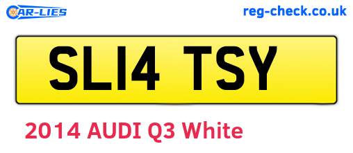 SL14TSY are the vehicle registration plates.