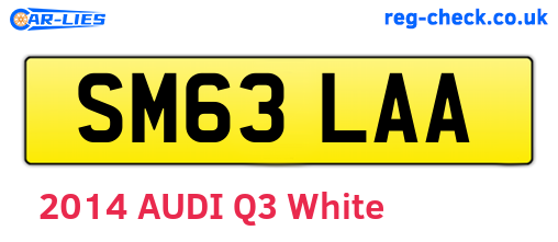 SM63LAA are the vehicle registration plates.