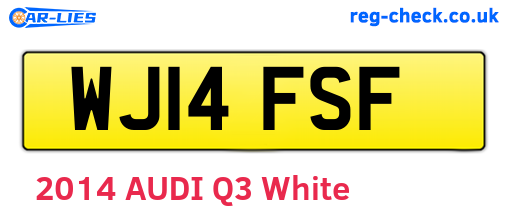 WJ14FSF are the vehicle registration plates.