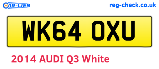 WK64OXU are the vehicle registration plates.