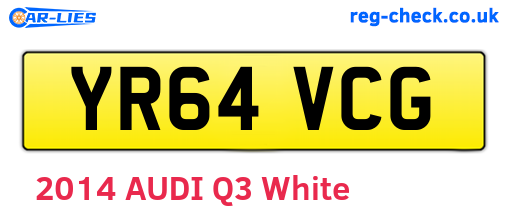 YR64VCG are the vehicle registration plates.