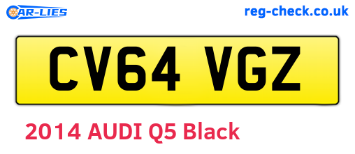 CV64VGZ are the vehicle registration plates.