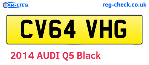 CV64VHG are the vehicle registration plates.