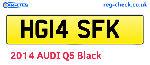 HG14SFK are the vehicle registration plates.