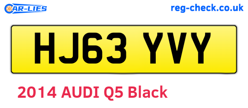 HJ63YVY are the vehicle registration plates.