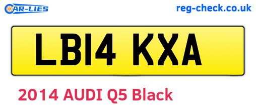 LB14KXA are the vehicle registration plates.