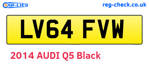 LV64FVW are the vehicle registration plates.