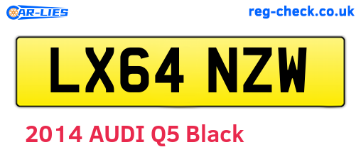 LX64NZW are the vehicle registration plates.