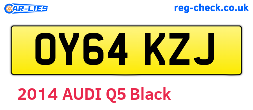 OY64KZJ are the vehicle registration plates.