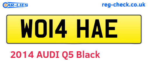 WO14HAE are the vehicle registration plates.