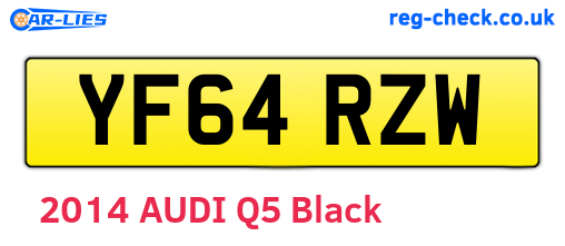 YF64RZW are the vehicle registration plates.