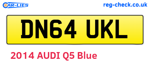 DN64UKL are the vehicle registration plates.