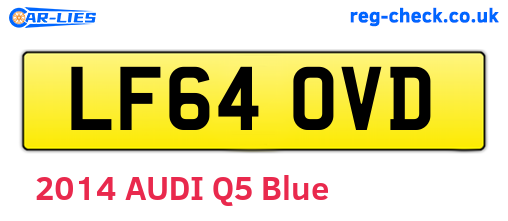 LF64OVD are the vehicle registration plates.
