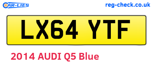 LX64YTF are the vehicle registration plates.