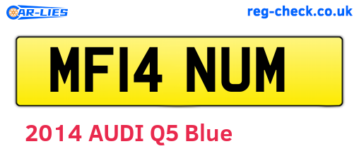 MF14NUM are the vehicle registration plates.