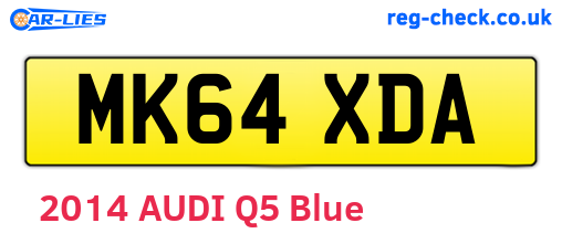 MK64XDA are the vehicle registration plates.