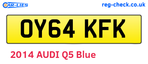 OY64KFK are the vehicle registration plates.