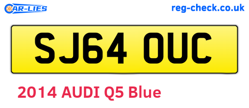SJ64OUC are the vehicle registration plates.