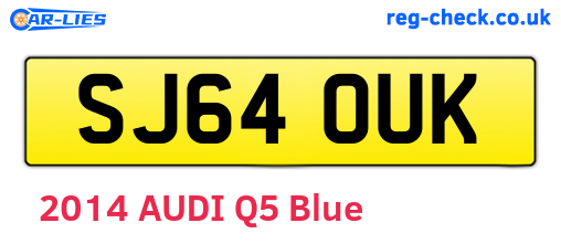 SJ64OUK are the vehicle registration plates.