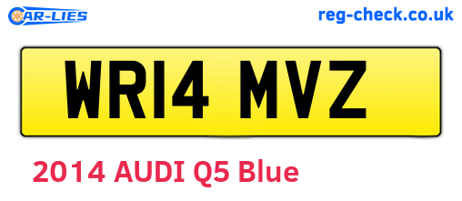 WR14MVZ are the vehicle registration plates.