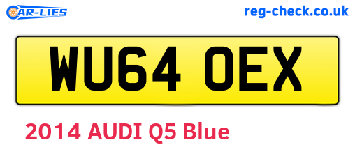 WU64OEX are the vehicle registration plates.