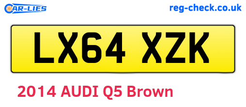 LX64XZK are the vehicle registration plates.