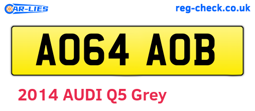 AO64AOB are the vehicle registration plates.