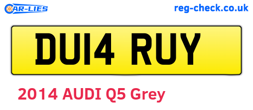 DU14RUY are the vehicle registration plates.