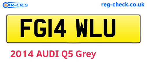 FG14WLU are the vehicle registration plates.