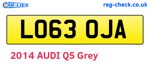 LO63OJA are the vehicle registration plates.