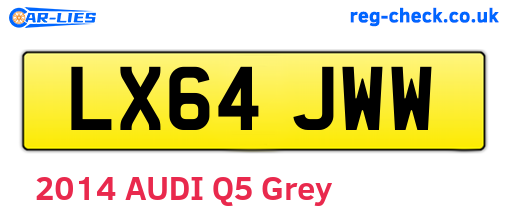 LX64JWW are the vehicle registration plates.