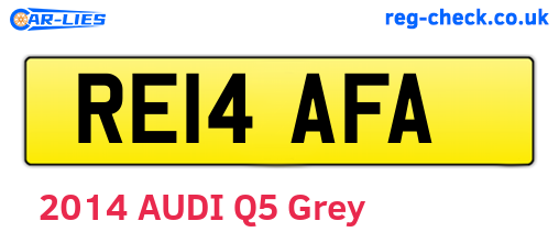 RE14AFA are the vehicle registration plates.
