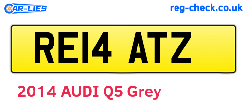 RE14ATZ are the vehicle registration plates.