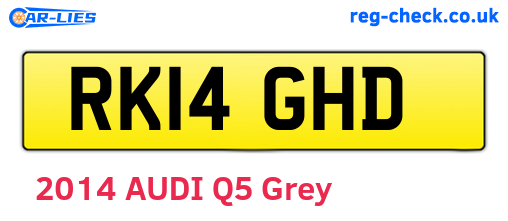 RK14GHD are the vehicle registration plates.