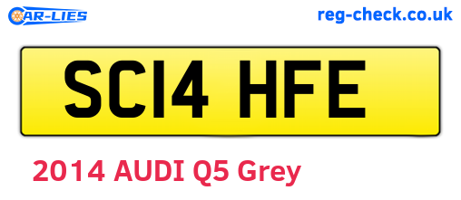 SC14HFE are the vehicle registration plates.
