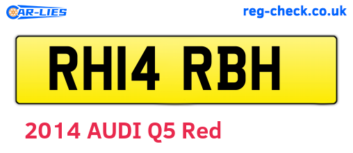 RH14RBH are the vehicle registration plates.
