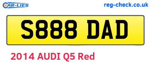 S888DAD are the vehicle registration plates.