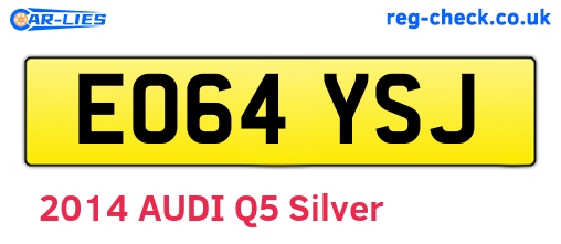 EO64YSJ are the vehicle registration plates.