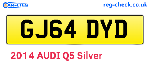 GJ64DYD are the vehicle registration plates.